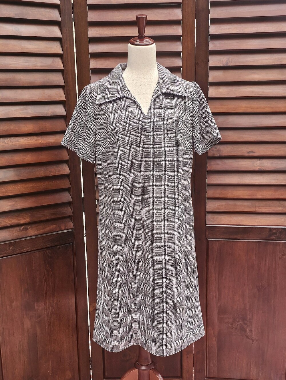 Vintage Plaid Shift Dress